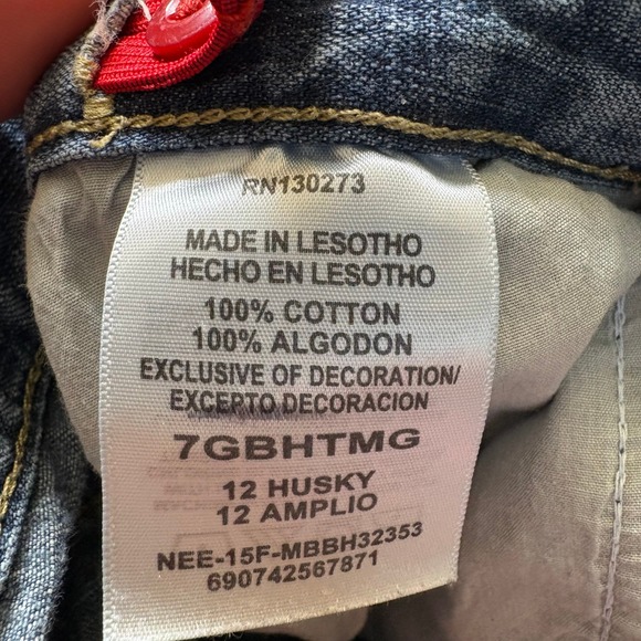 Wrangler WRG‎ Hero Originals Boys Jeans Blue Denim Carpenter Pants Size 12 Husky - Picture 7 of 9